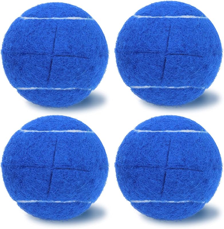 Magicorange 4 pelotas de tenis precortadas para patas de muebles y protección del suelo, almohadillas de fieltro resistentes y duraderas