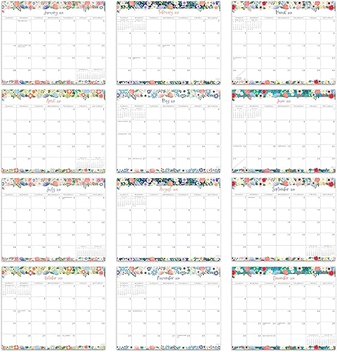 Miniatura 4 de S&O - Calendario magnético floral para nevera de enero de 2024 a junio de 2025, calendario de refrigerador extraíble para rastrear eventos y citas,