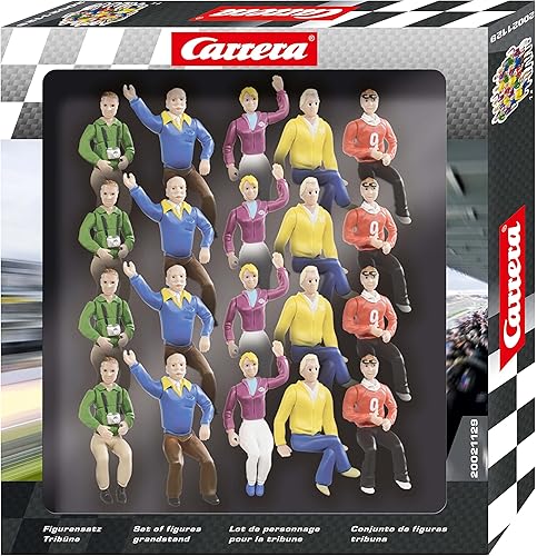 Carrera Race Spectators - Juego de 20 fanáticos de carreras sentados, figuras a escala 132, accesorio de escenario realista para juegos de