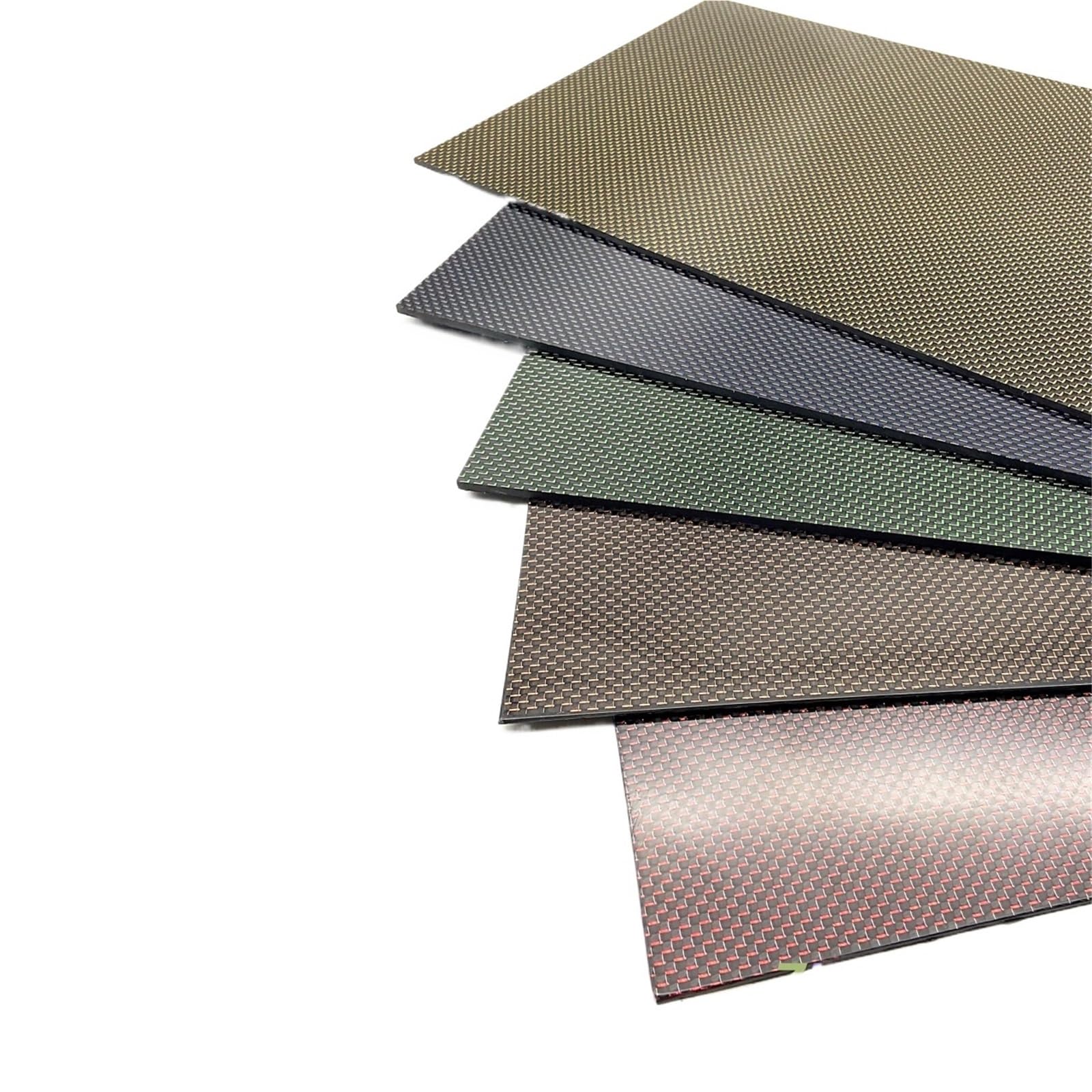 300X200mm Multicolor Carbon Fiber Plate Red Blue Yellow Green Orange 3K Carbon Fiber Composite Board Panel Thickness 1mm 2mm 3mm 3k Carbon Fiber(2.0mm Green)