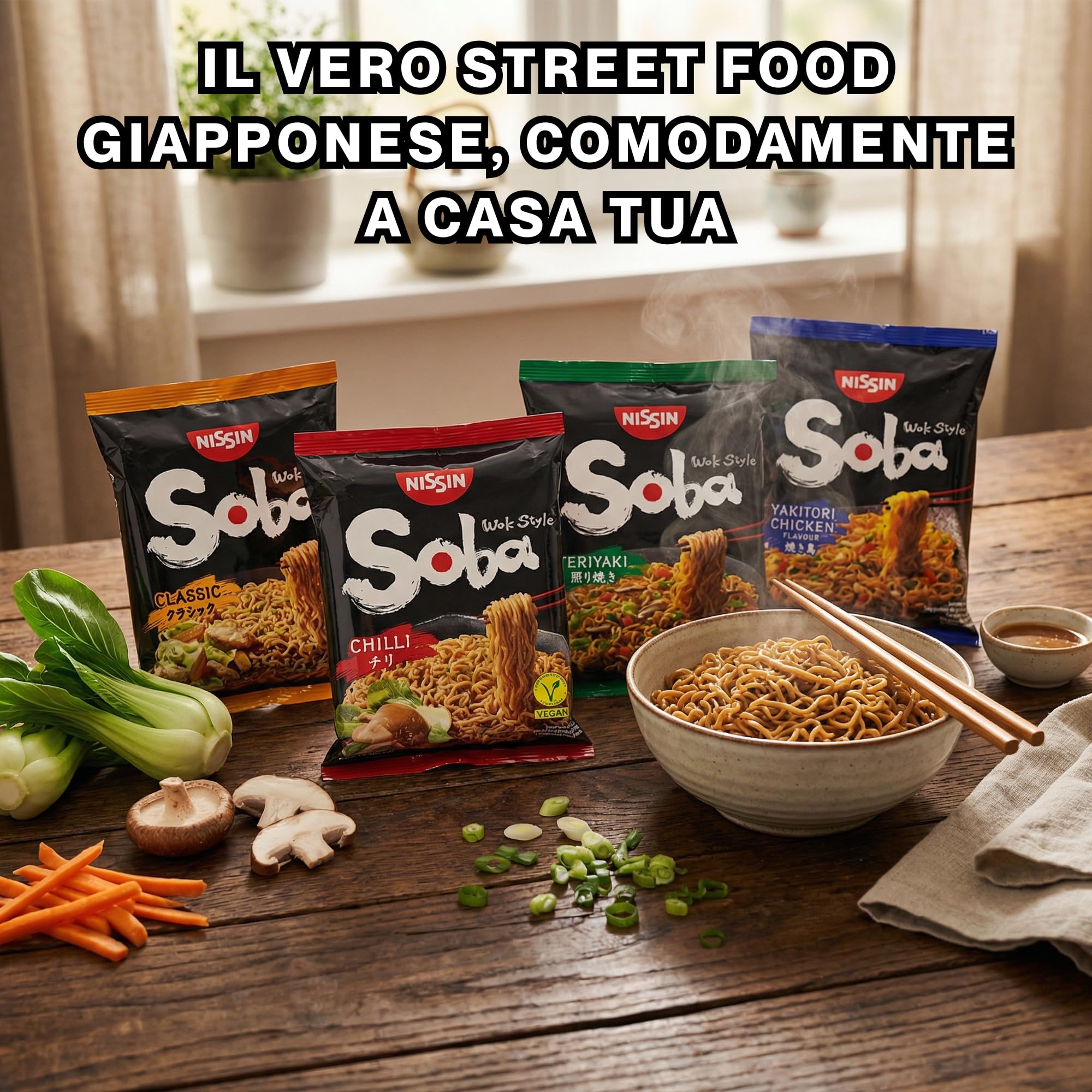 Hu Taste Kit Ramen Soba 8 Pack - Noodles Istantanei Assortiti: Classic, Teriyaki, Yakitori, Chili - Box Cibo Asiatico Pronto - Set Noodles Ramen Giapponese e Coreano per Amanti del Food Orientale