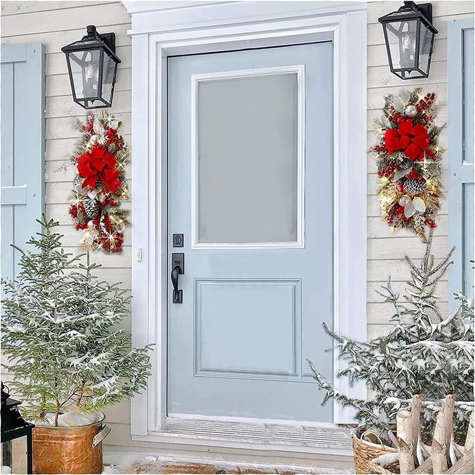 Cordless Prelit Stairway Swag Trim, Artificial Christmas Teardrop Swag Handmade Berry Pine Nut Wall Wreath 60cm Dg2 Cordless Prelit Stairway Swag Trim, Artificial Christmas Teardrop Swag Handmade Berry Pine Nut Wall Wreath 60cm Dg2