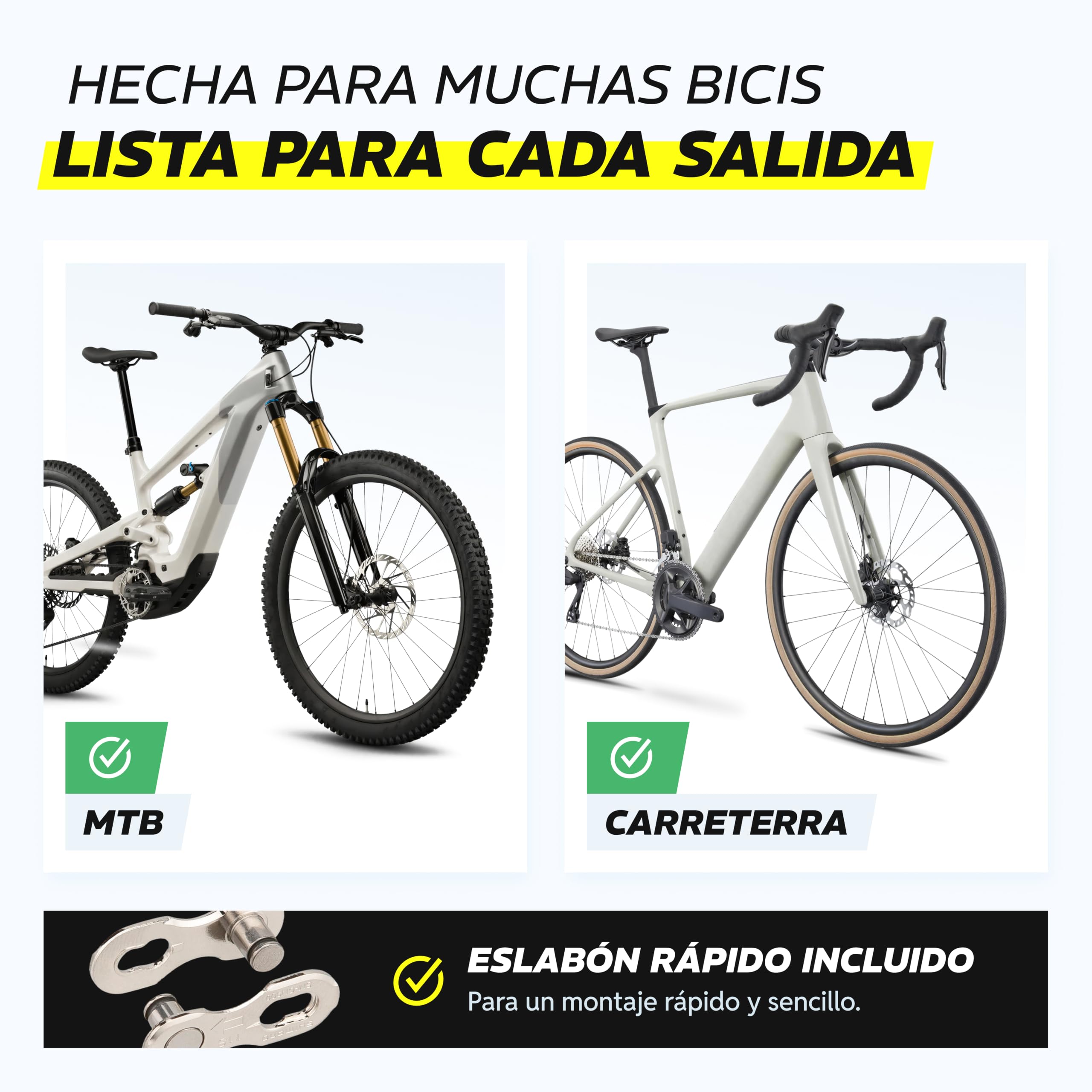 Alphatrail Cadena de Bicicleta Parker 12 Velocidades 126 Eslabnoes I Compatible con Shimano, SRAM, KMC, Connex, Campagnolo I Incl. Cierre de Cadena