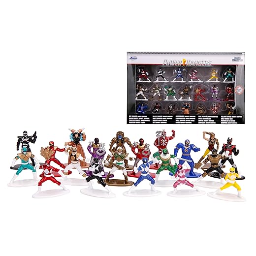 Jada Toys Power Rangers 1.65" Die-cast Metal Collectible Figures 20-Pack, Toys for Kids and Adults, Silver