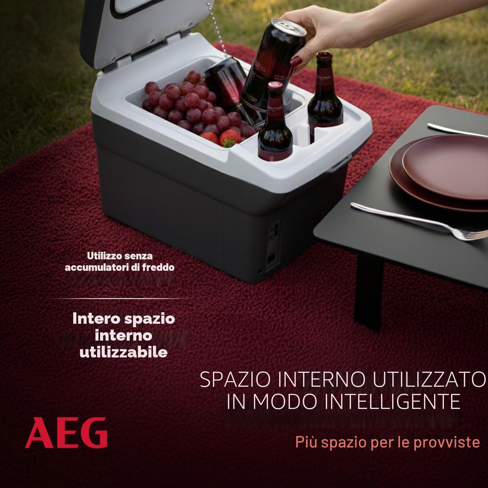 AEG Automotive Board-Bar BK 16 Contenitore termoelettrico refrigerante e scaldino 16 litri, 12 Volt per auto e presa elettrica, può essere fissato all'auto