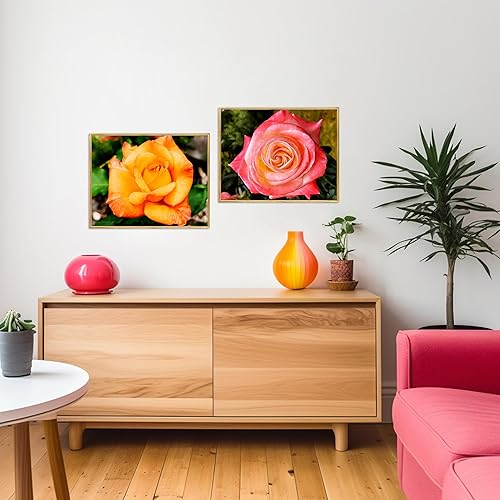 Miniatura 3 de The Virtue of God Impresiones fotográficas, juego de 3 imágenes horizontales de la flor de rosas, lienzo sin marco, tamaños de 10 x 8 a 20 x 16