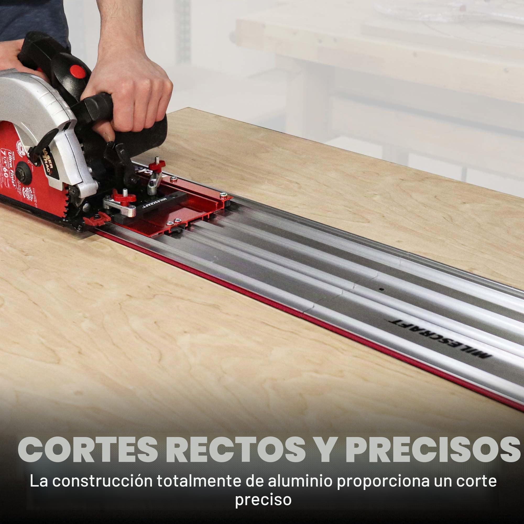 Milescraft, 1409, Guía universal para sierras circulares de 18,5 cm, rango de corte de 127 cm, profundidad de 5 cm