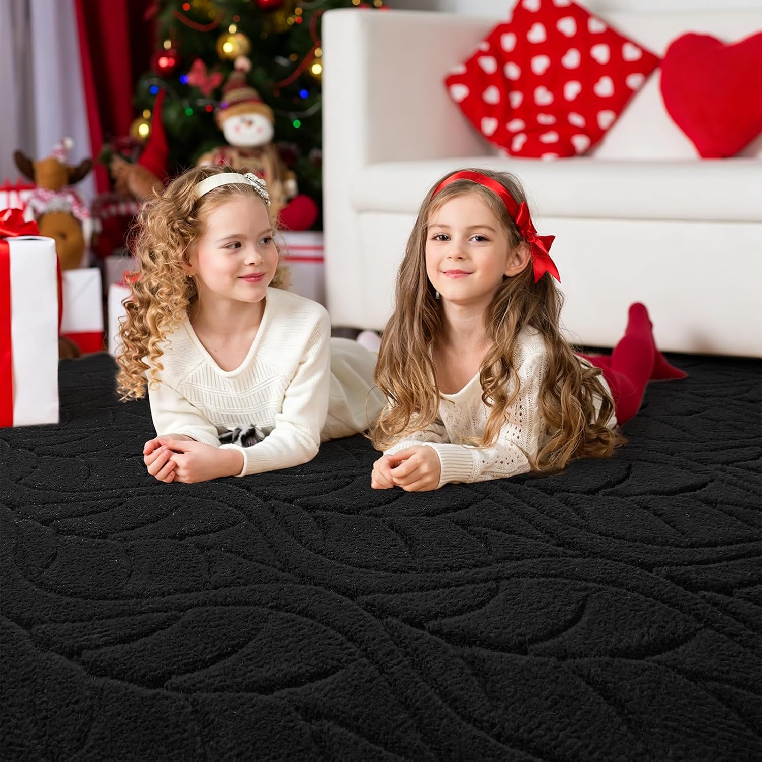 4x6 Black Fluffy Soft Shag Area Rug for Bedroom image 3