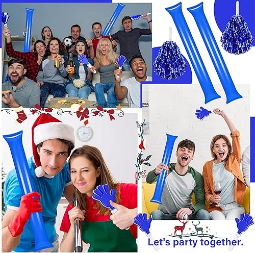 Miniatura 6 de Sosation 36 piezas de accesorios de espíritu de equipo, pompones de animadora, aplaudidores de mano, regalos de fiesta y palos de trueno generadores