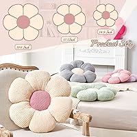 Vista 2 de Almohada Decorativa de Flores, Almohada de Suelo Suave Blanca con Forma de 14.9" para Decoración del Hogar, Lindas Almohadas Decorativas de Felpa