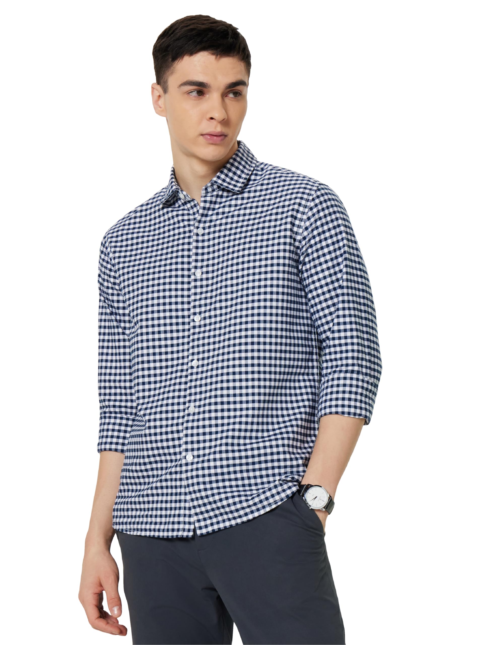 symbol premium Men's Checkered Casual Shirt - Regular Fit | Oxford Weave | Full Sleeve | Pure Cotton (Available in Plus Sizes)-picture-15