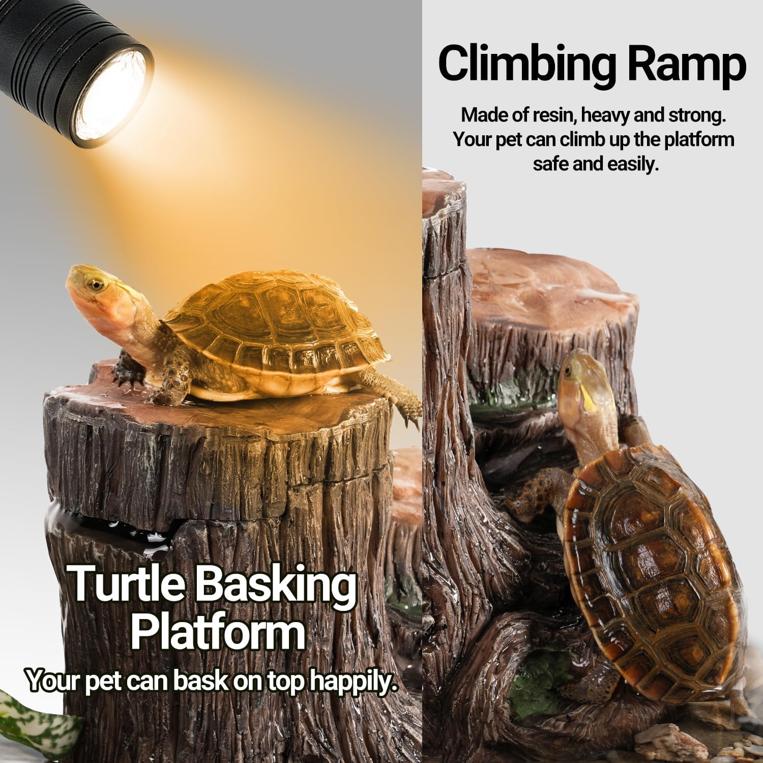 REPTIZOO Turtle Tank Filter, Aquarium Filter with Basking Platform Flow Adjustable Aquarium Filter for Up to 10 Gallon