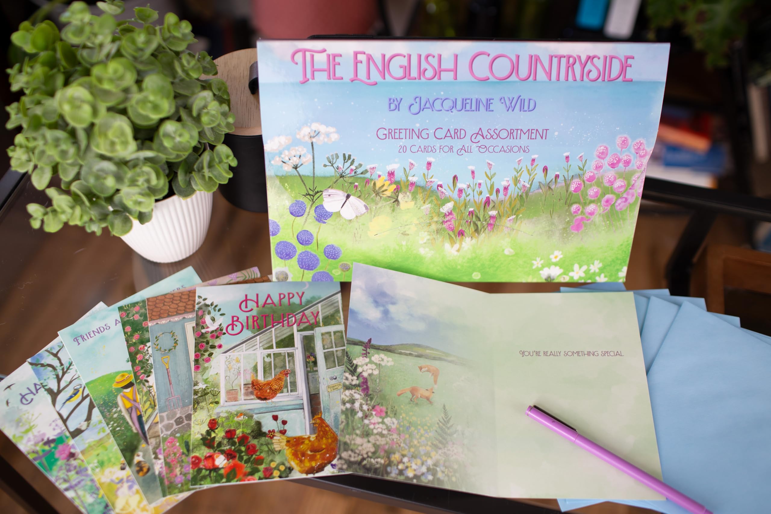 Leanin' Tree, The English Countryside, tarjetas en blanco y sobres, caja surtida de tarjetas de felicitación, tarjetas surtidas, caja de tarjetas (20 tarjetas, 22 sobres)