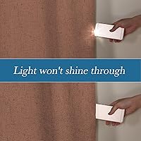 Vista 282 de H.VERSAILTEX Cortinas 100% opacas con aislamiento térmico, texturizadas, de lino, con bloqueo completo de calor y luz, para sala de estar y Negro