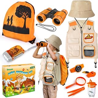 YOPINSAND Kids Explorer Kit & Bug Catcher Kit, Kids Camping Gear, Outdoor Exploration Set with Vest & Hat, Backpack, Ideal Outdoor Camping Adventure Toys for Boys Girls