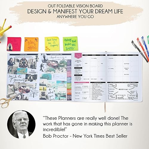 Miniatura 6 de Law of Attraction - Agenda semanal y mensual 2024 de lujo, un viaje de 12 meses para aumentar la productividad y la felicidad - Organizador de vida,