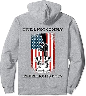 I Will Not Comply Rebellion is Duty - Print On Back Pullover Hoodie
