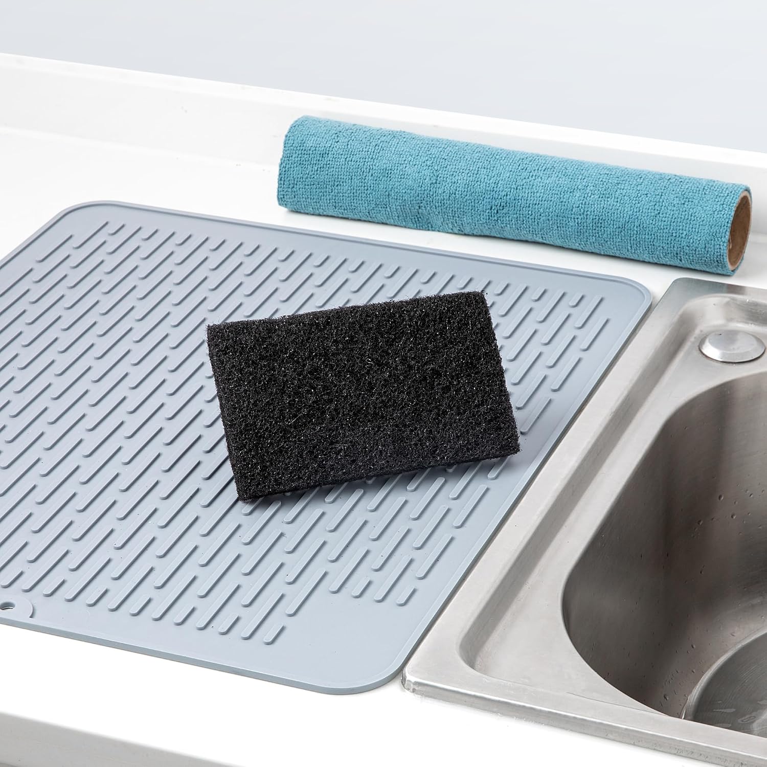 Restaurantware RW Clean 6 Inch x 3.5 Inch Scouring Pads 10 Multi Purpose Scrub Pads - Non Abrasive Heavy Duty Black Nylon Scrub Pads For Cleaning For Cleaning Or Scrubbing