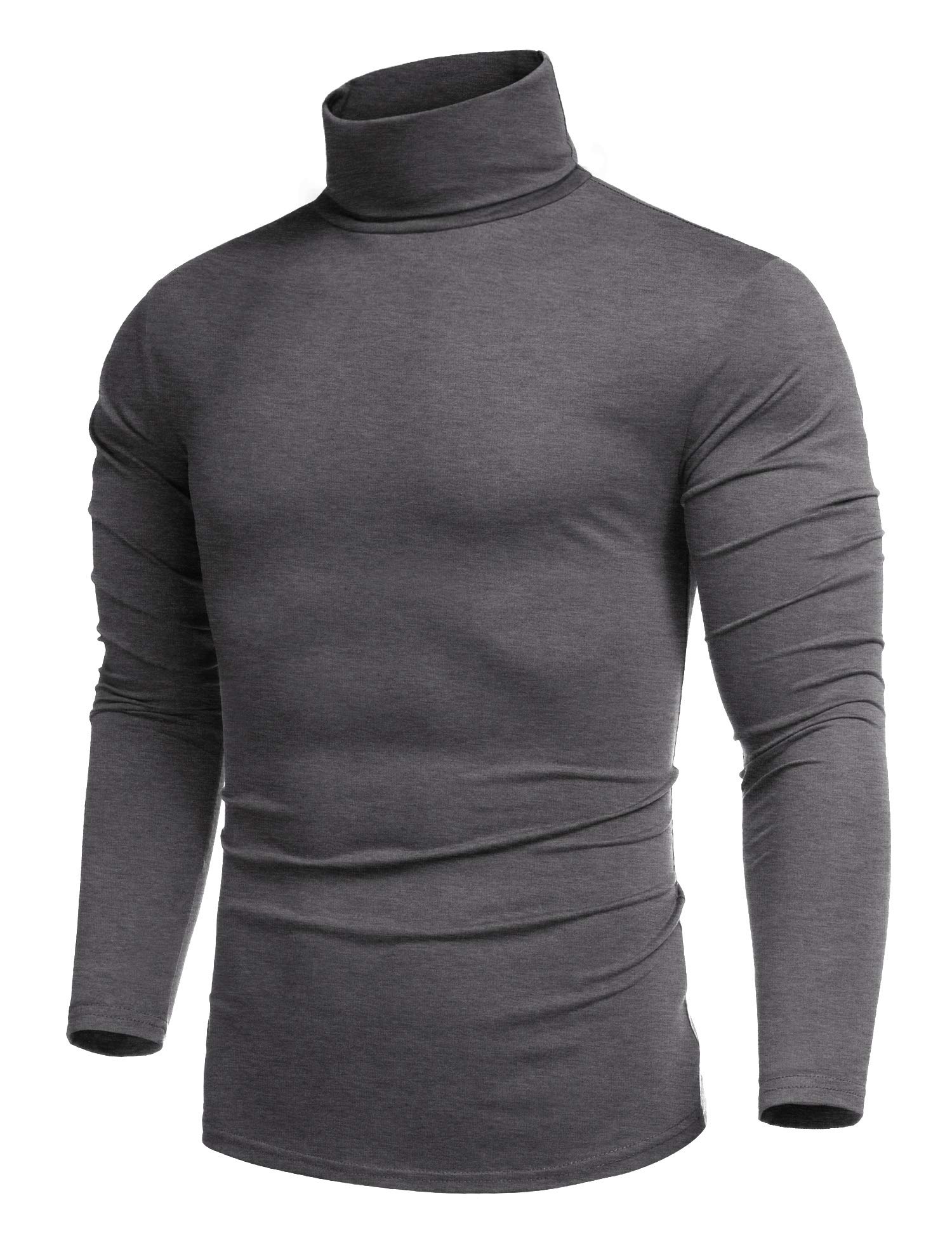COOFANDY Herren Longsleeve Rollkragenpullover Baumwolle Rollkragenshirt Slim Fit Rolli Elastisch Langarmshirts für Herren Turtleneck Einfarbig