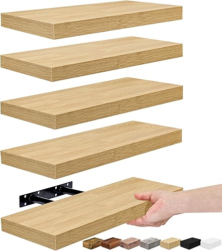 Miniatura 11 de Sorbus Estantes flotantes para pared, estantes de baño montados en la pared para cocina, dormitorio, sala de estar, almacenamiento de baño, sobre el