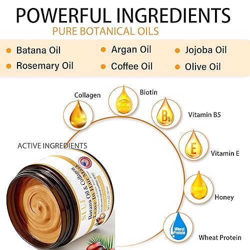 Miniatura 7 de SLUJ Aceite de batana para el crecimiento del cabello – Dr. Sebi 100% crudo y orgánico aceite de batana con romero, biotina, colágeno y vitamina E