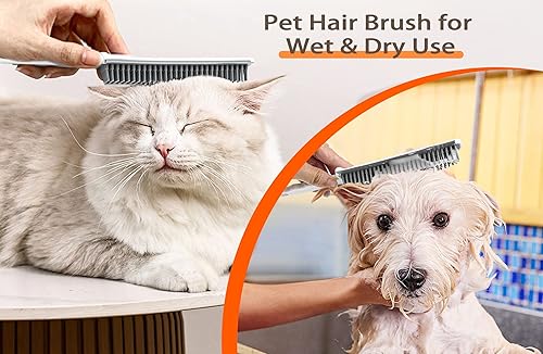 Miniatura 5 de JEHONN Rastrillo de goma para escoba para removedor de pelo de mascotas, eliminación de piel con escoba, cepillo de cepillo portátil para detalles,