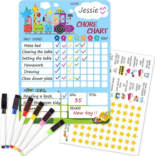 Tabla magnética de tareas para niños, tabla de recompensas de buen comportamiento para niños en casa, tablas de responsabilidades de borrado en seco