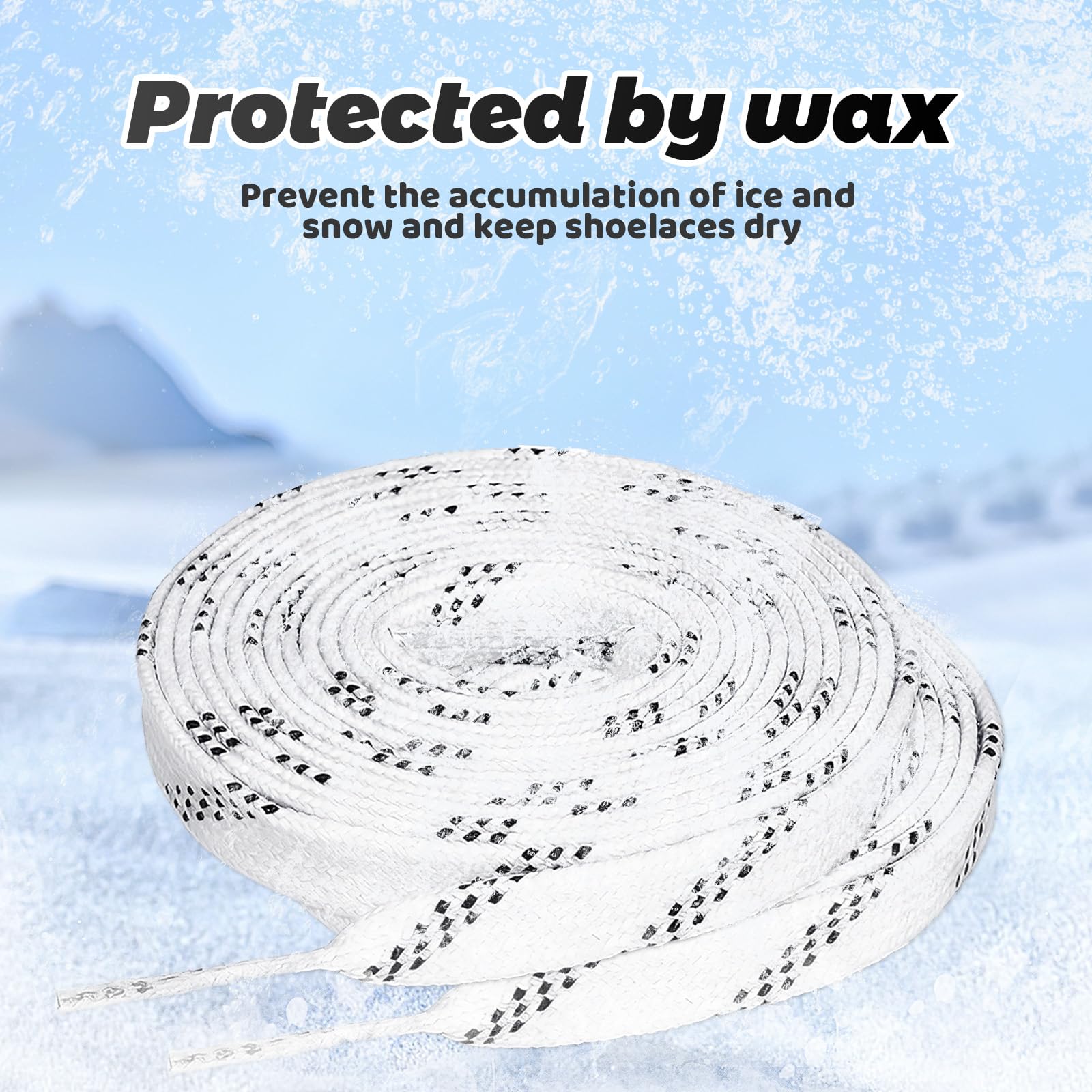 WiDream 1 Paire Lacets Cirés pour Patins de Hockey, Lacets de Hockey Cirés Étroitement Tissés, Lacets Professionnel Durable Anti-de Patinage, Lacet Patin Hockey pour Le Sport,Le Ski,Le Hockey(244cm)