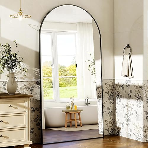 Vista 2 de HARRITPURE 71"x30" Arched Full Length Mirror Free Standing Leaning Hanging Mounted Mirrors Aluminum Frame Modern Simple Home Decor for Living Room