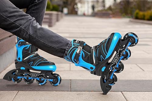 Miniatura 5 de 2PM SPORTS Patines en línea ajustables para niños de 4 a 12 años, patines Inlie para niñas y niños de 5 a 8 a 12 años con ruedas de luz completa,