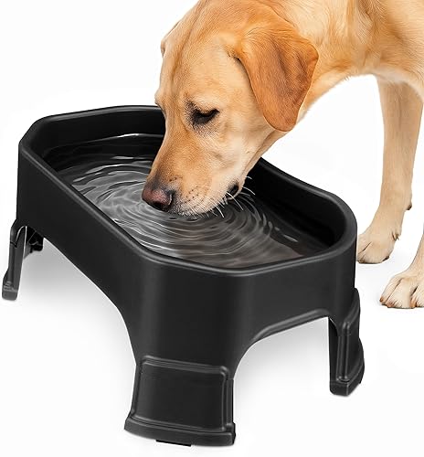 Miniatura 10 de Neater Pet Brands Cuenco de agua extragrande para perros, cuenco elevado para agua para perros al aire libre (capacidad XL de 1.25 galones), plato
