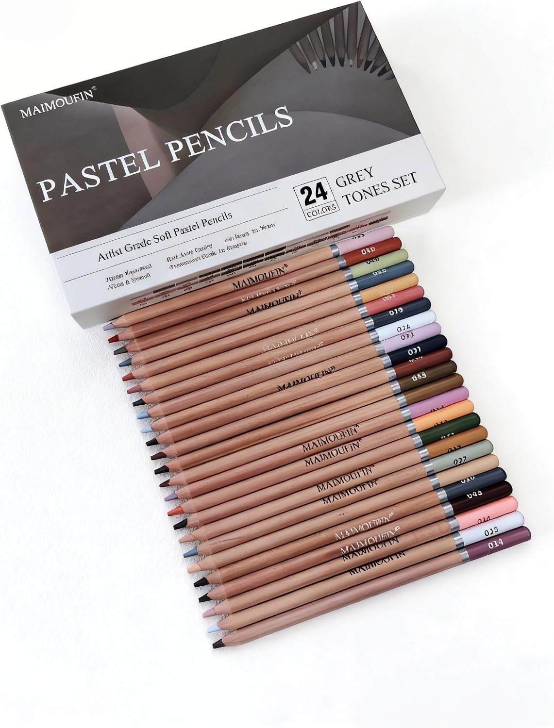 Soft Pastel Pencils 24 Colors Vibrant Drawing Pencil Set Professional Grade Pastels Art Supplies for Drawing Sketching Coloring (Not Oil-Based)(Brown)