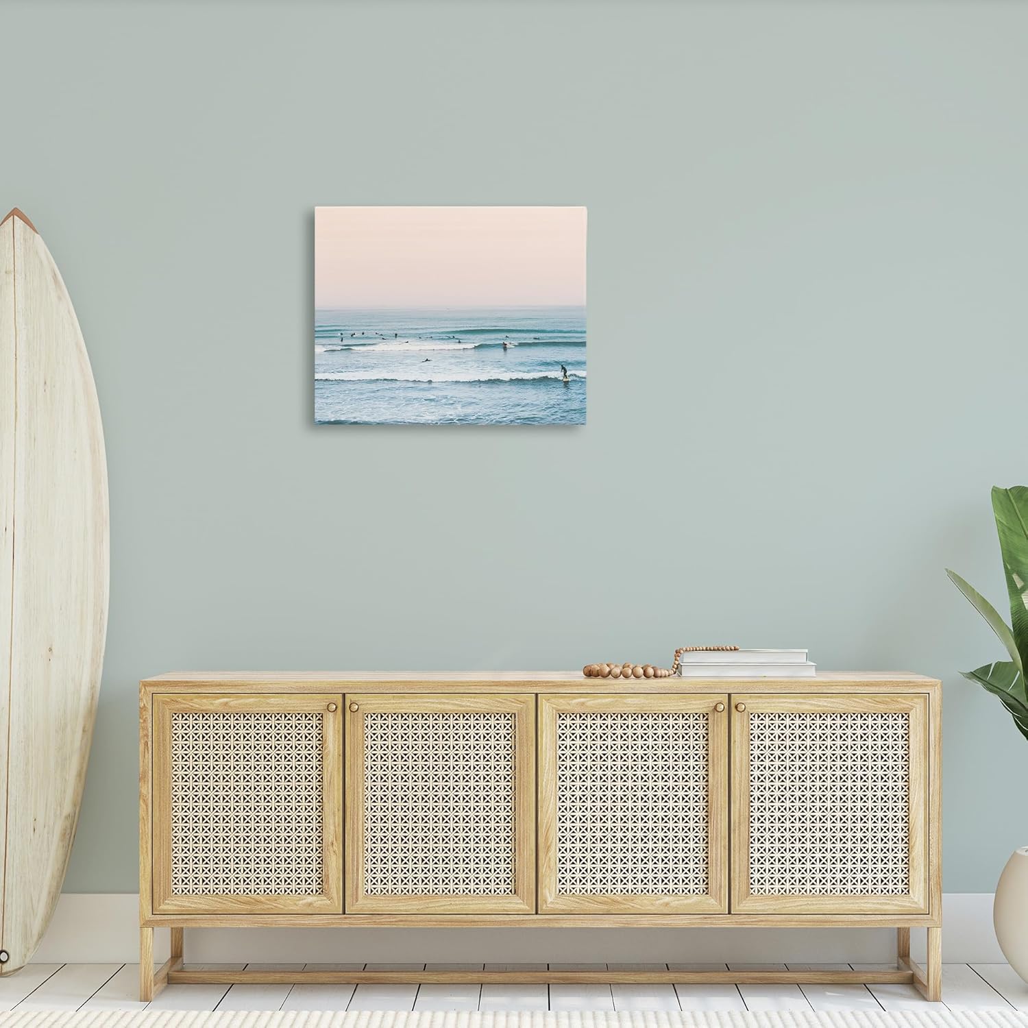 Stupell Industries Pastel Surfer Scene Canvas Wall Art by Sisi and Seb