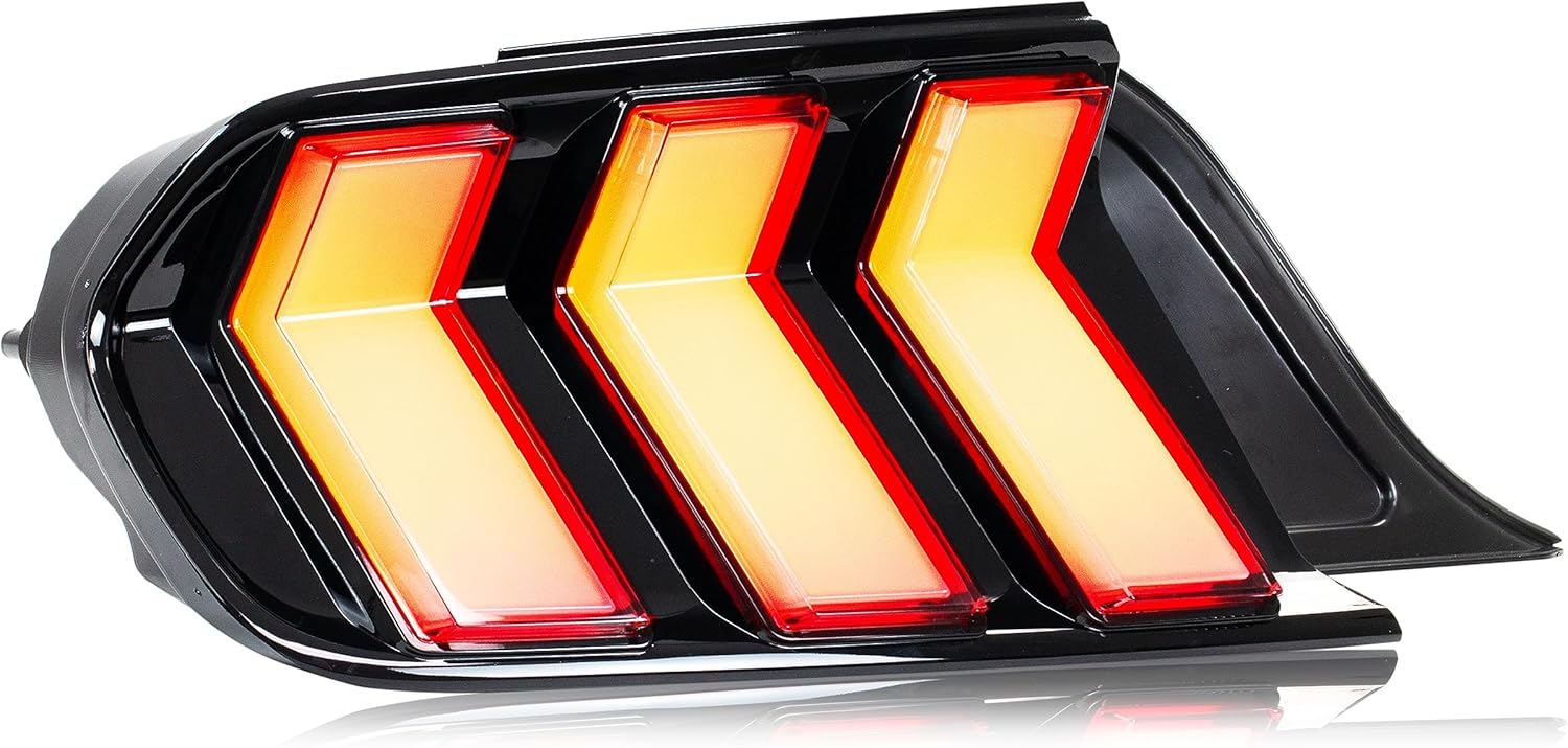 inginuity time LED Tail Lights for Ford Mustang 2015-2022 GT Sequential Rear Lamps Strat-up Animation Amber/Red Turn Signal Kit Assembly