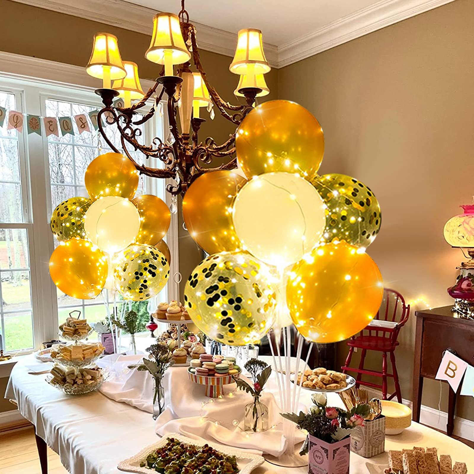 Kit de 6 supports de ballons avec 42 bâtons, 42 tasses et 6 bases – Décoration de table de bureau pour mariage, anniversaire, fête prénatale Kit de 6 supports de ballons avec 42 bâtons, 42 tasses et 6 bases – Décoration de table de bureau pour mariage, anniversaire, fête prénatale