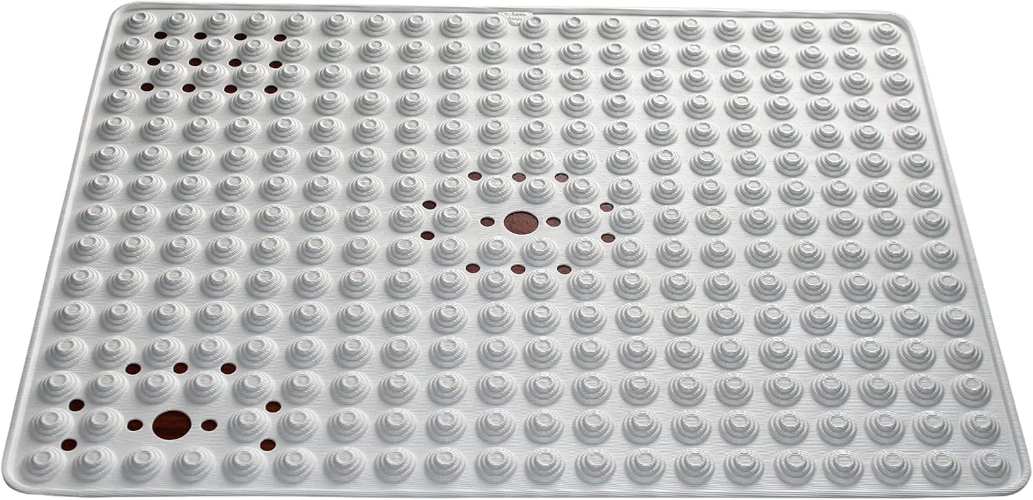 24" X 30" Large No Suction Cup Shower Stall Mat for Refinished Surface, Made in Italy
