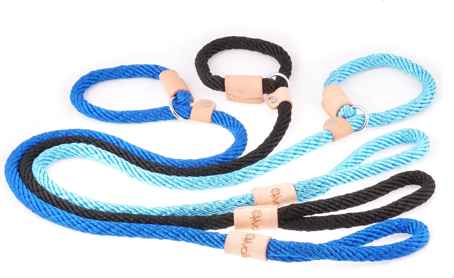 Alvalley Rope Dog Leashes with Stopper - Pet Slip Leads for Dogs - Soft Braided No-Pull Gentle Leash - Adjustable for Small, Medium, Large and Extra Large Dogs (Beige, 6ft Long, 13mm Thick)