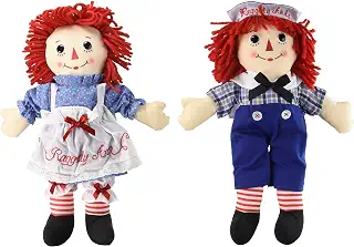 Bundle of 2 Aurora Dolls - Large 16'' Classic Raggedy Ann and Raggedy Andy by AURORA