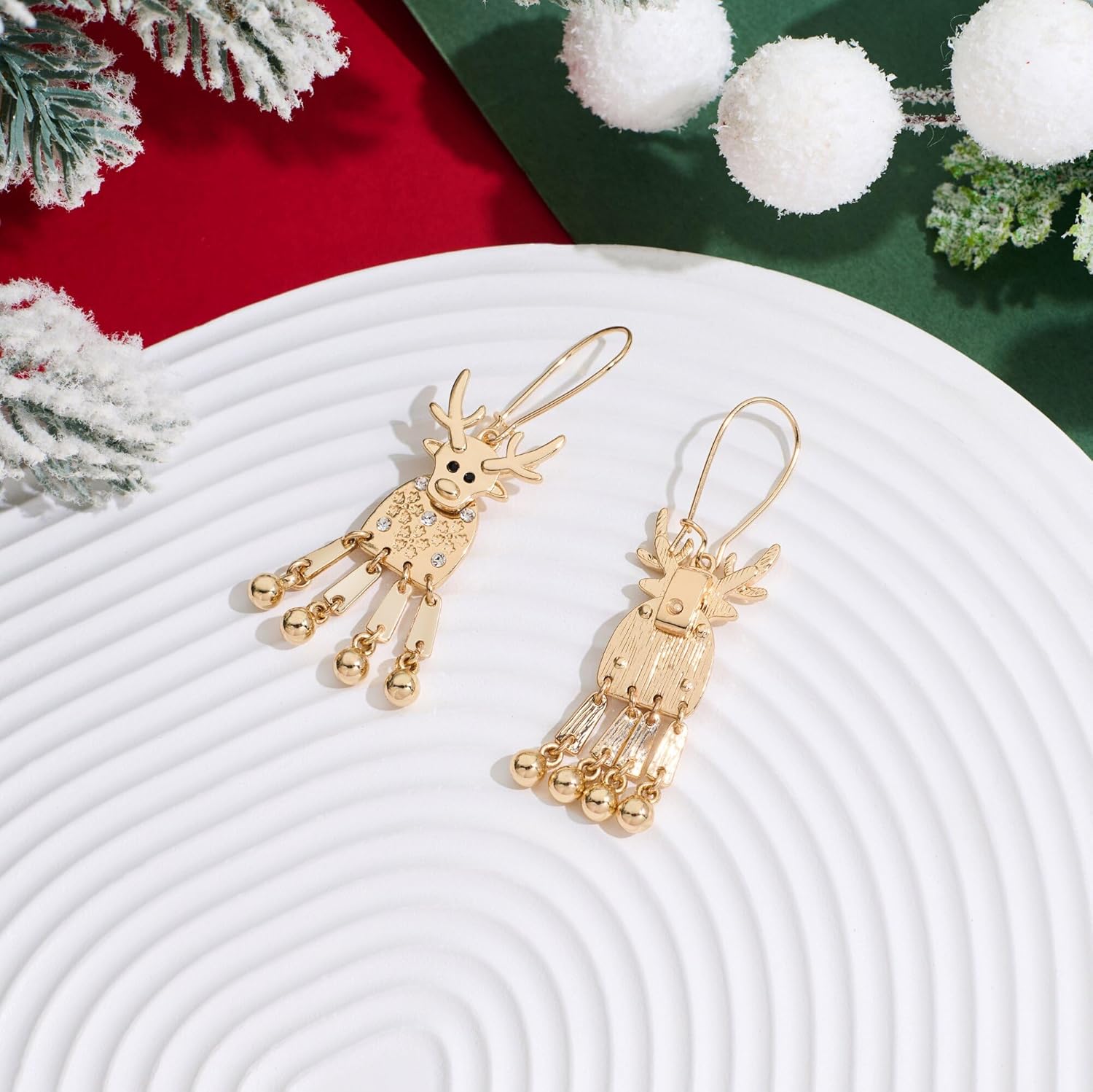 Christmas Earrings for Women,Holiday Gifts for Her, Xmas Dangling Ear Pieces for Wife, Festive Party Accessories - Image 4