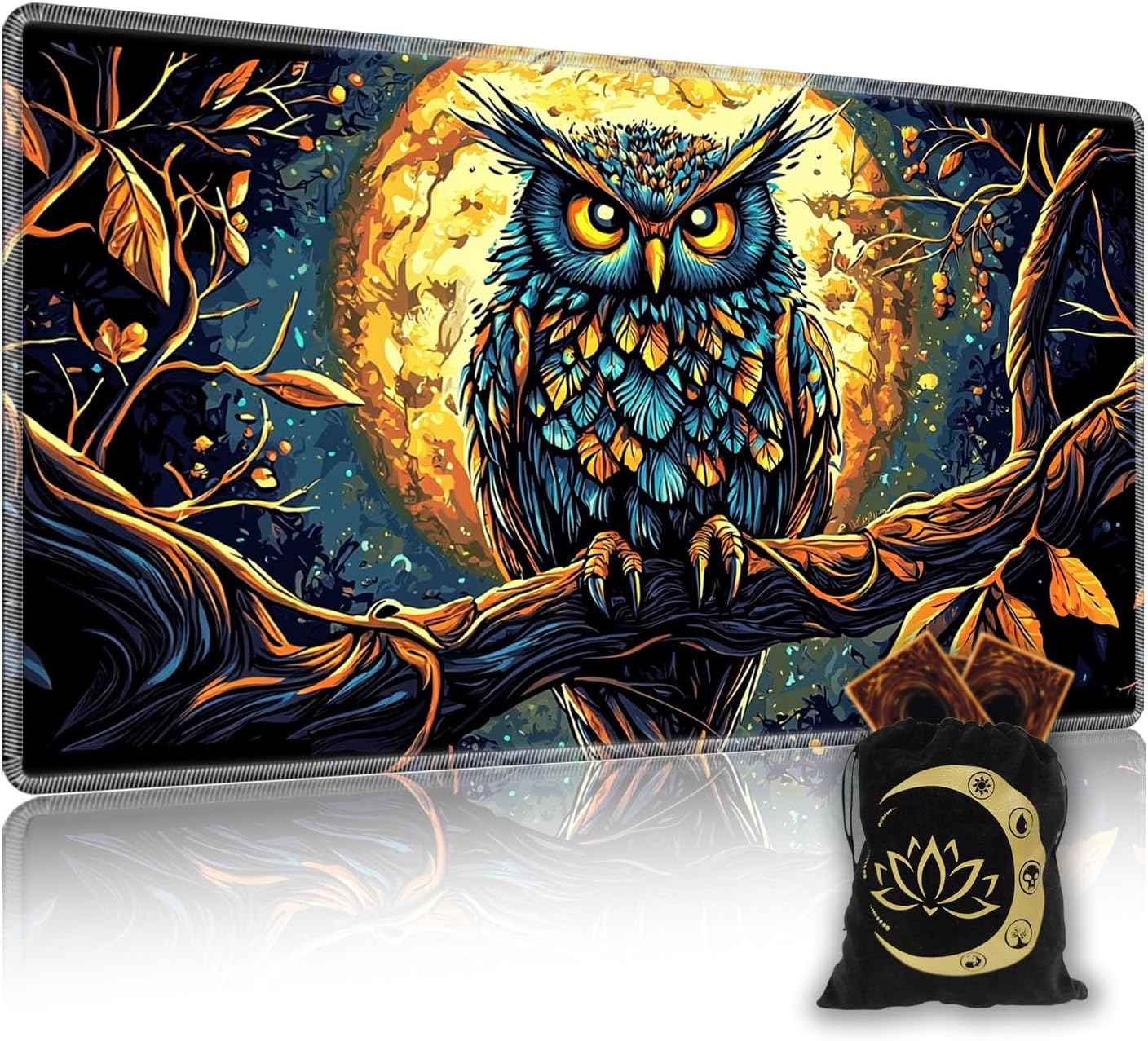 for MTG Playmat in Storage Bag, Commander Board Game Play Mat Desk Pad, Hand-Painted Stitched Edges Aged Map 23.6x13.8 in,Ideal for TCG/MTG/CCG/RPG Game Playmat, Hand Skeleton Flower