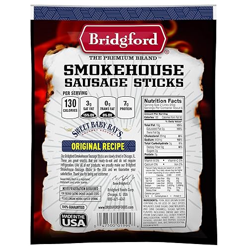 Miniatura 18 de Bridgford Smokehouse - Palitos de salchicha Teriyaki de 5 onzas, paquete de 2 – Hecho con carne de res y cerdo – Sin gluten y alto contenido