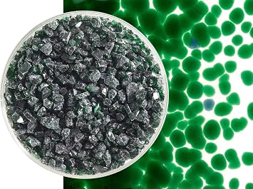 Kelly Green Transparent Glass Frit Coarse Bullseye COE 90 Fusible- 2 Ounces