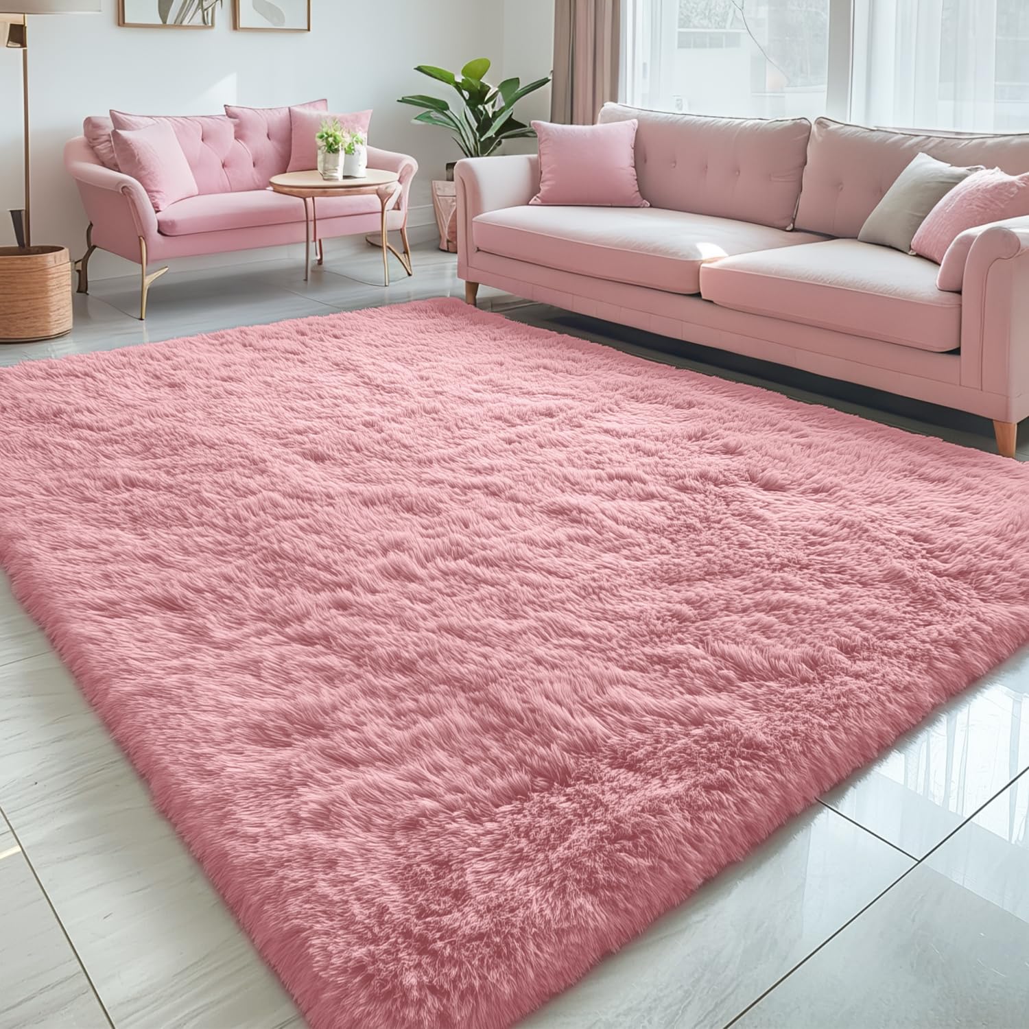 OLANLY 5x7 Machine Washable Large Area Rugs for Living Room, Bedroom, Soft Fluffy Shaggy Bedside Rug, Indoor Floor Carpet for Kids Girls and Boys,