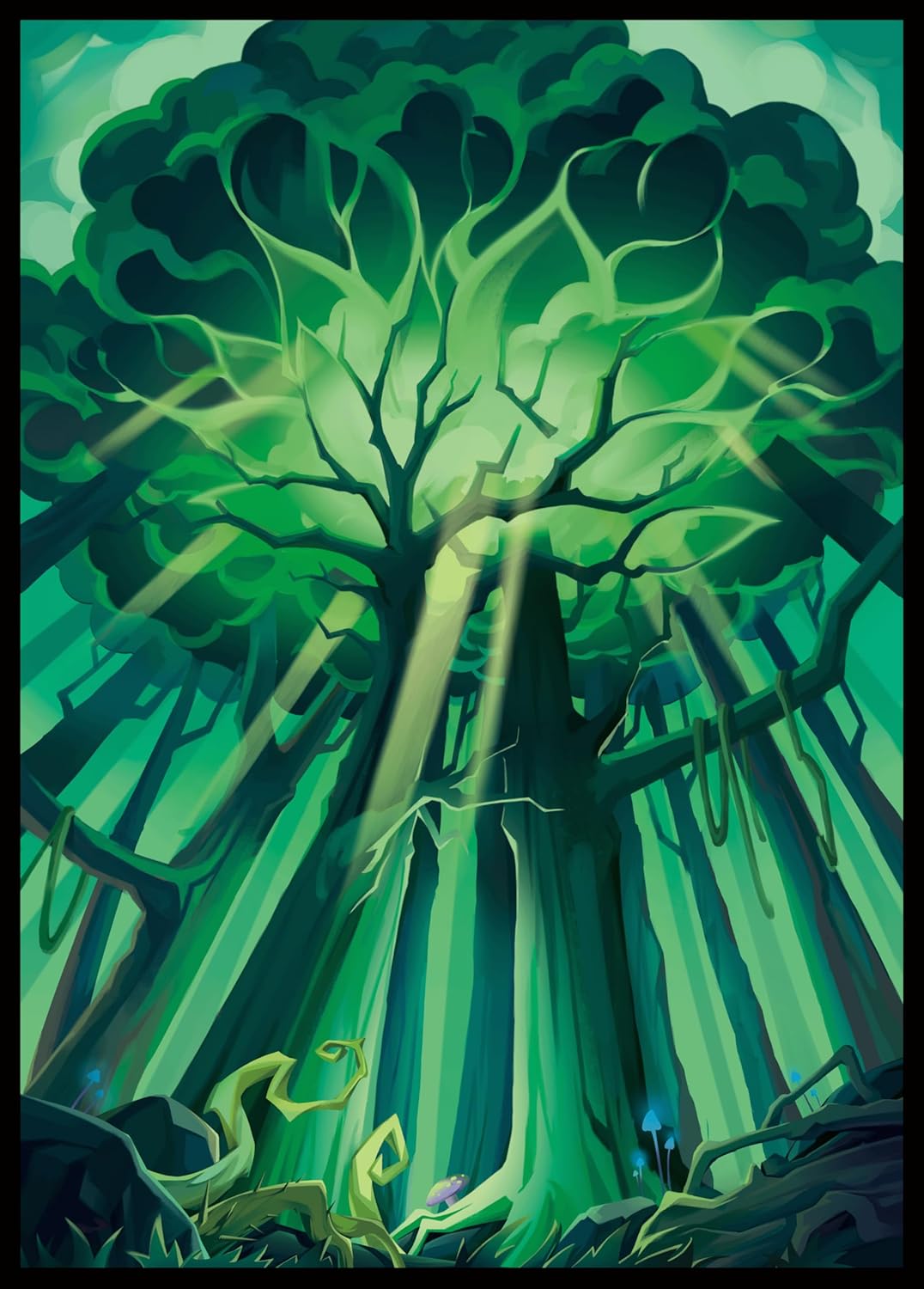 MTG Card Sleeves - Forest - Lotus Series - Ultra Clear Front & Matte Finish Back, 100 Count Standard Size TCG Sleeves, Matte Art Sleeve for Magic The Gathering