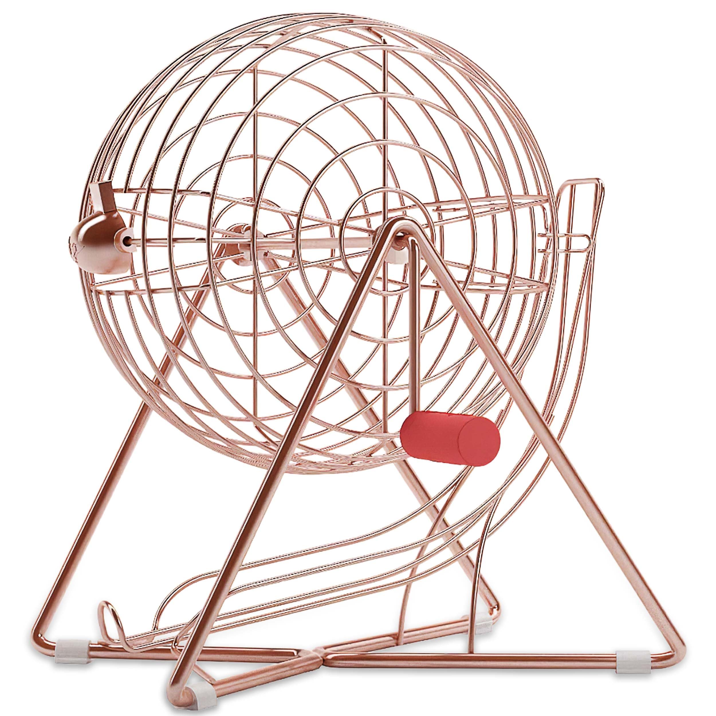 MR CHIPS Professional Steel 11" (Inch) Tall Bingo Cage Only - Rose Gold Color