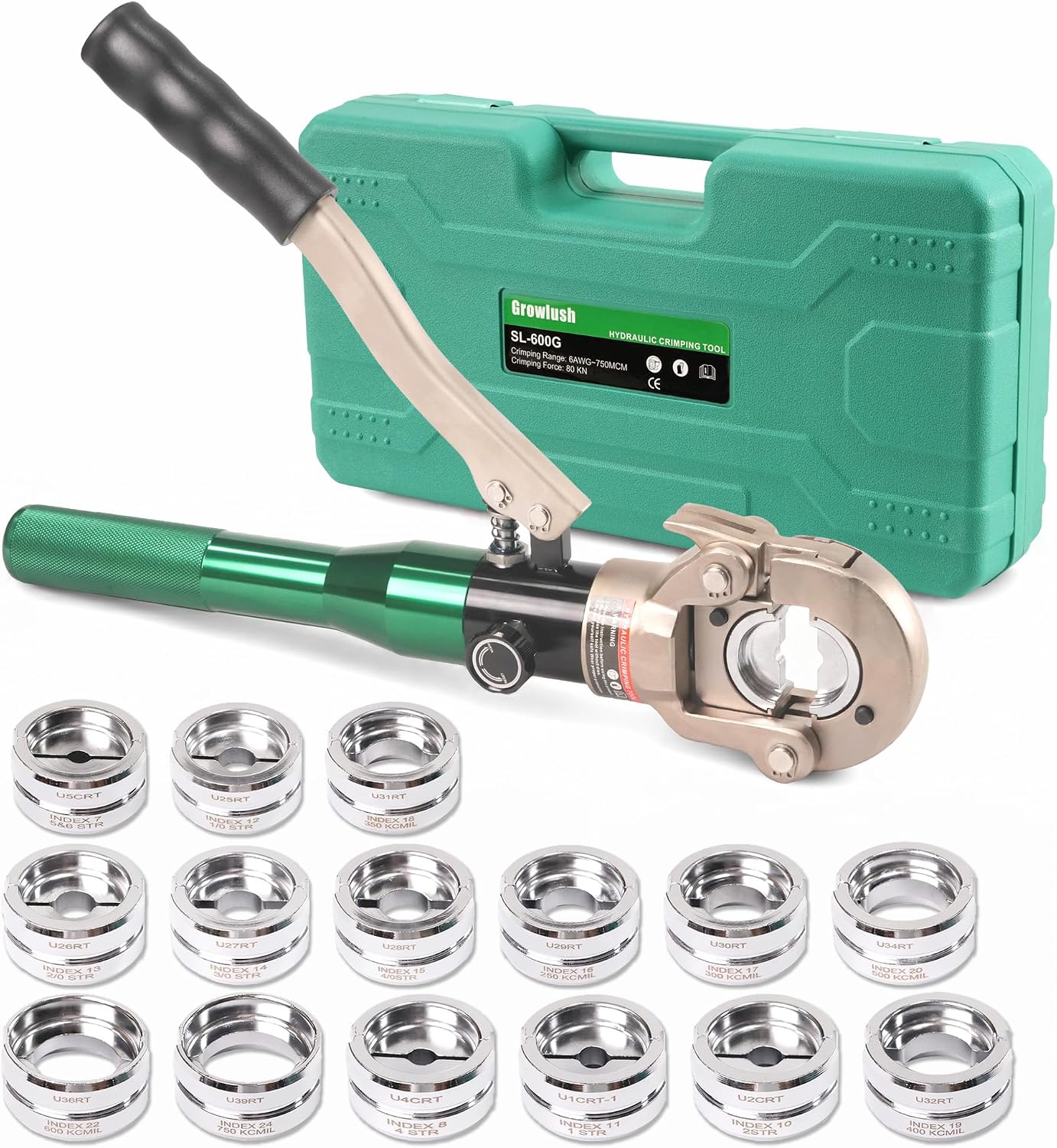 Professional 8-Ton Hydraulic Cable Crimper Tool Heavy Duty Lug Crimper for Grounding Grid & Lightning Protection Wire Terminal Crimping Press for Copper YA YS Lugs, C-Tap and H-Tap Connectors
