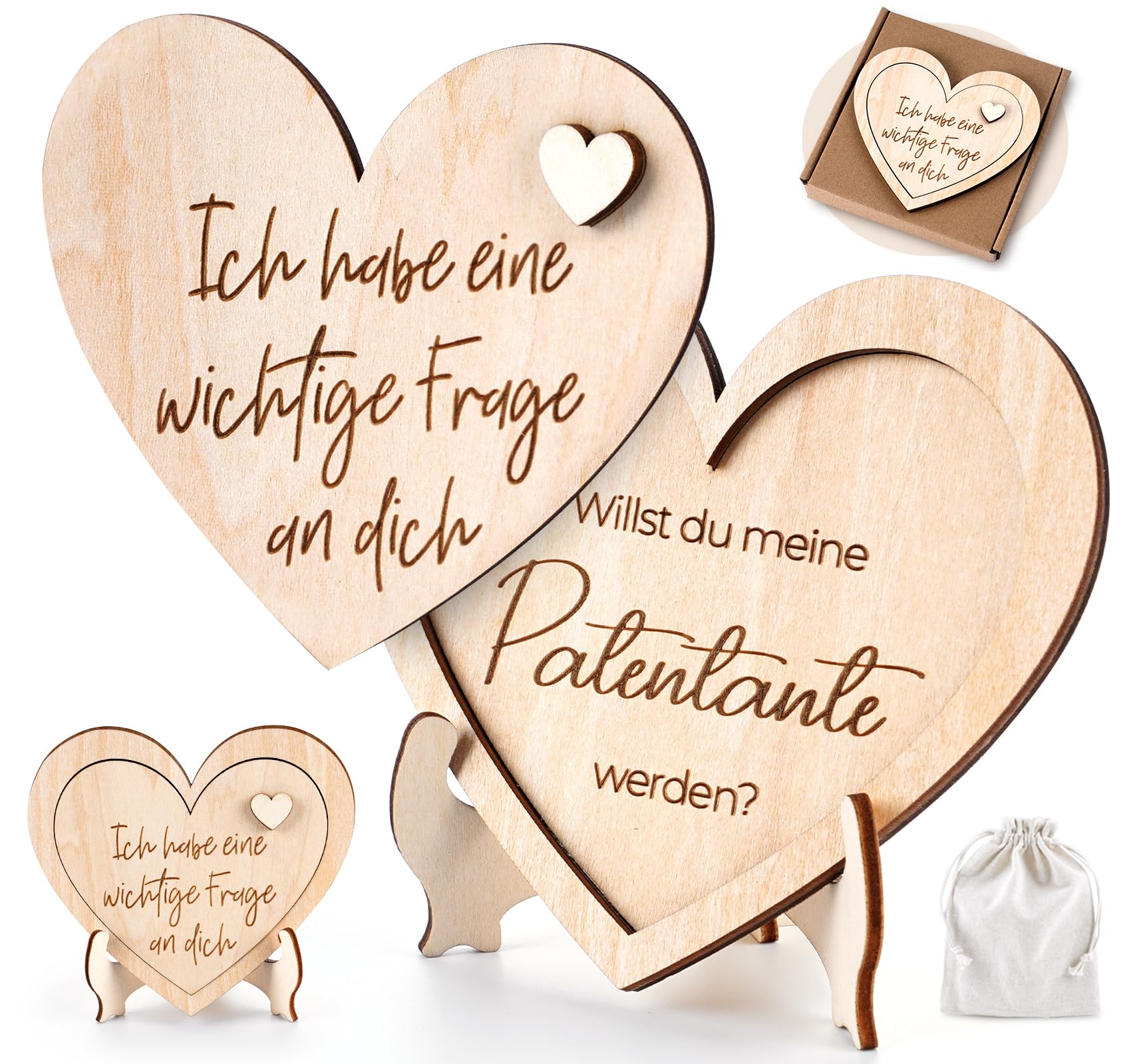 Puzzle Zur Paten-Frage (Französisch) – 2 X 30 Teile, Inkl. Beutel & Umschlag, 10 X 15 Cm, Zur Originellen Schwangerschaftsverkündung