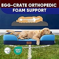 Vista 281 de Comfort Expression - Cama ortopédica para perros extragrandes, 53 x 42 pulgadas, cama impermeable y de apoyo de espuma con cojines removibles