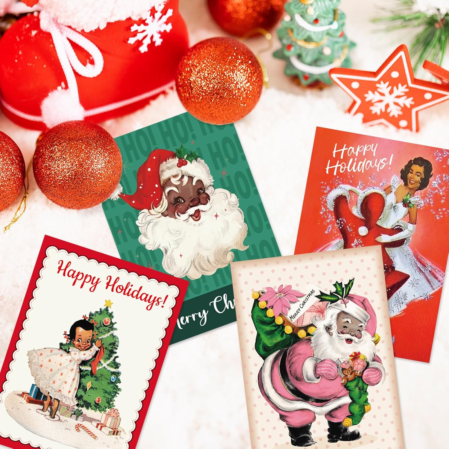 Fancy Land 24 Pcs African American Christmas Cards with Envelopes Black Christmas Greeting Cards Holiday Cards Bulk Black Xmas - Image 9