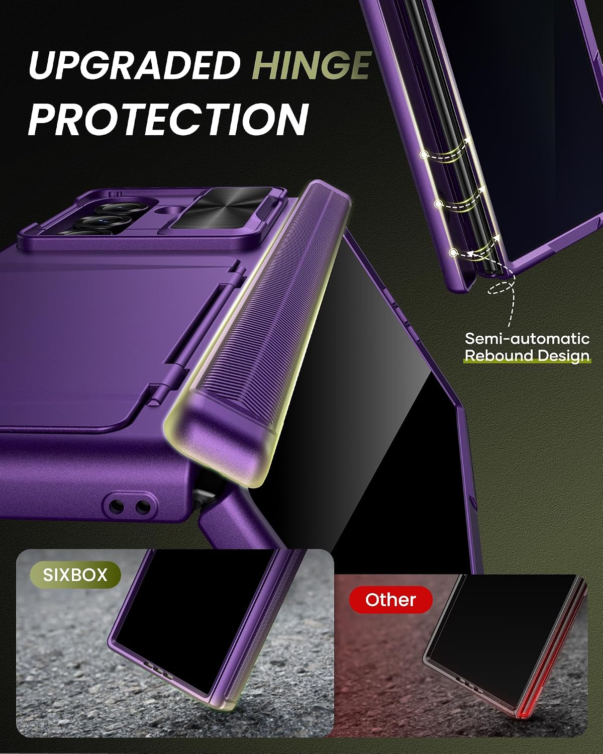 for Samsung Z Fold 7 Wallet Case with Privacy Screen Protector, Hinge Protection & Slide Camera Lens Cover & Card Holder, Full Body Protective Hard Phone Case for Samsung Z Fold 7, Purple